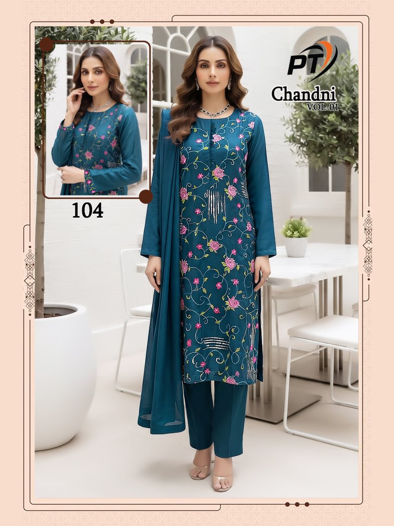 Chandani Vol 1 By Pt Vertical Plan Kurti With Bottom Dupatta